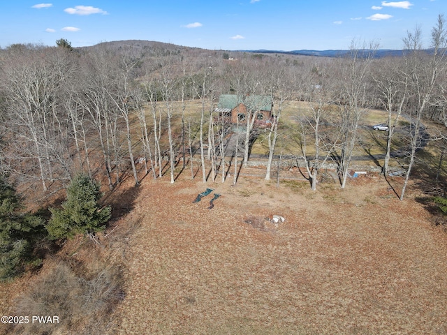 birds eye view of property with a rural view