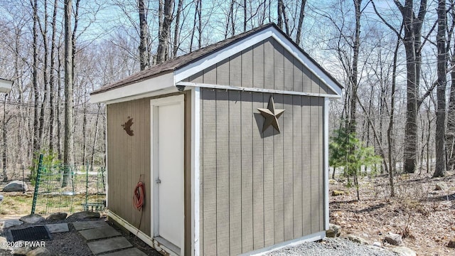 view of shed