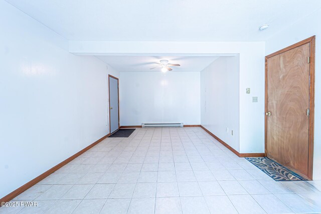 111 Babette Ct, Dingmans Ferry, PA 18328 - unfurnished room with a baseboard radiator, ceiling fan, and baseboards