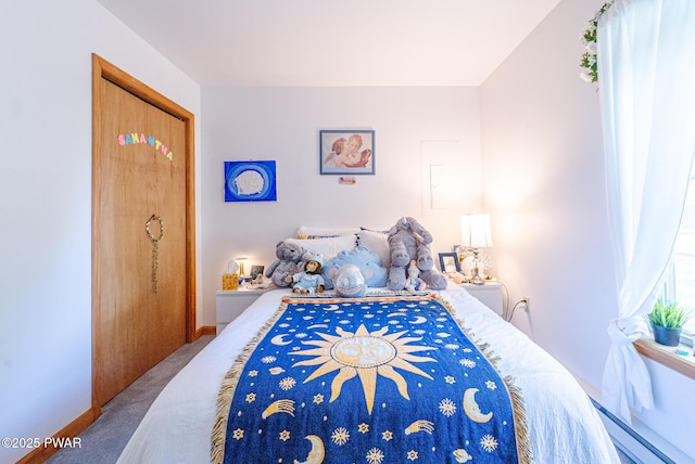 111 Babette Ct, Dingmans Ferry, PA 18328 - bedroom featuring carpet flooring, baseboard heating, and a closet