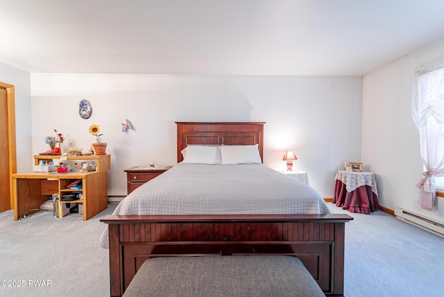 111 Babette Ct, Dingmans Ferry, PA 18328 - bedroom with light colored carpet and a baseboard radiator