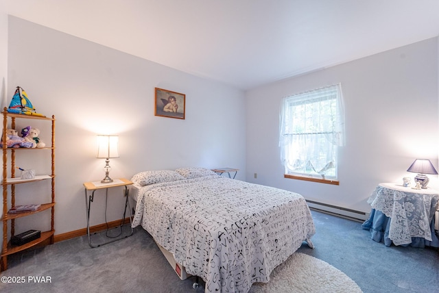 111 Babette Ct, Dingmans Ferry, PA 18328 - carpeted bedroom with a baseboard heating unit and baseboards