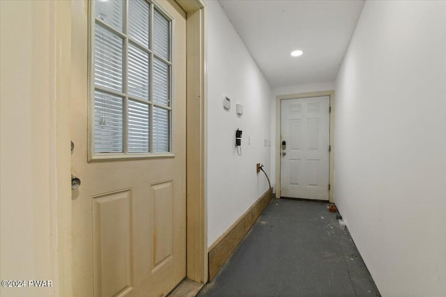 1075 Owego Tpke, Honesdale, PA 18431 - doorway to outside with concrete flooring and baseboards