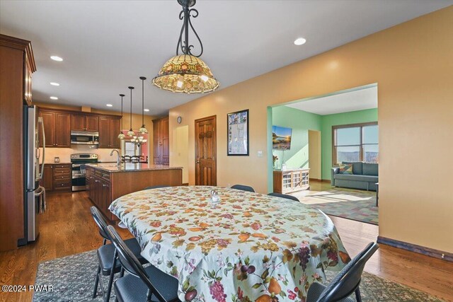 1075 Owego Tpke, Honesdale, PA 18431 - dining space featuring dark wood-type flooring and recessed lighting
