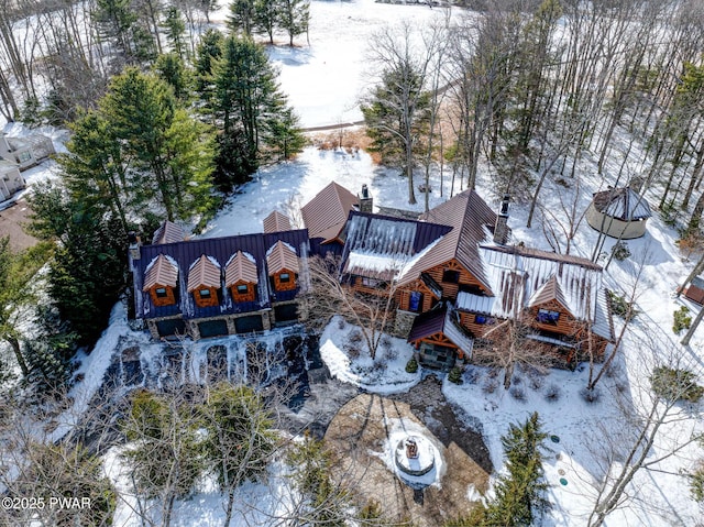 view of snowy aerial view