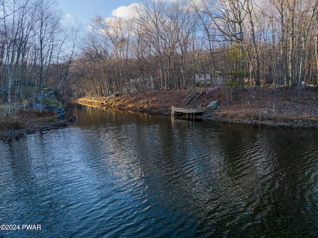150 N Lake Dr, Dingmans Ferry, PA 18328 - water view featuring stairs