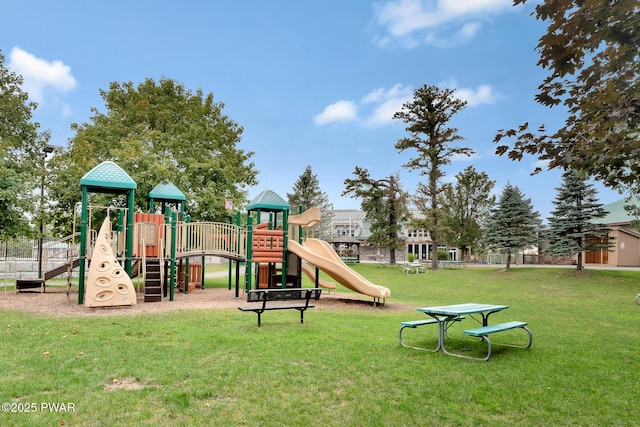 community play area featuring a yard