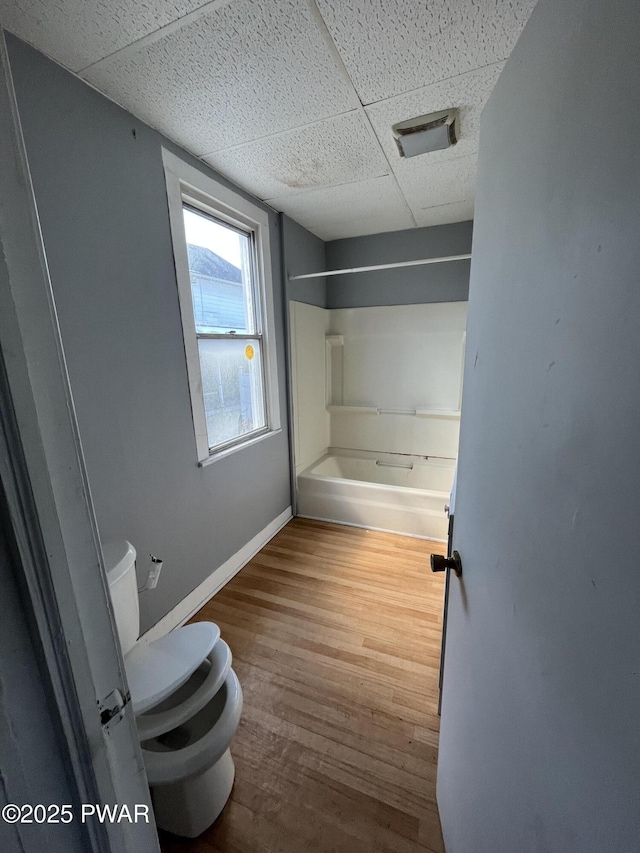 1021 Fellows St, Scranton, PA 18504 - full bath with a drop ceiling, wood finished floors, and  shower combination