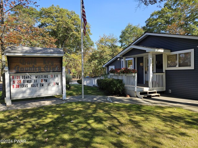 view of yard with a porch