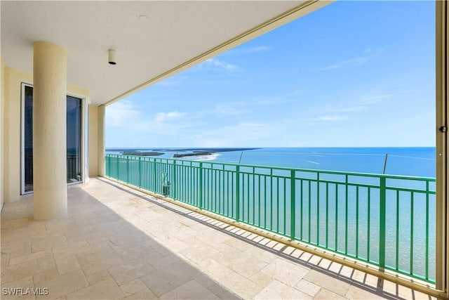 balcony with a water view