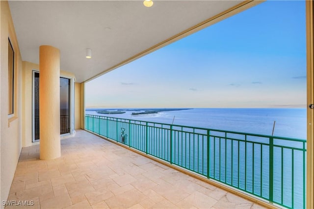 balcony with a water view