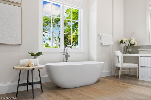 bathroom featuring wood-type flooring