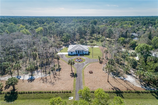 aerial view with a rural view