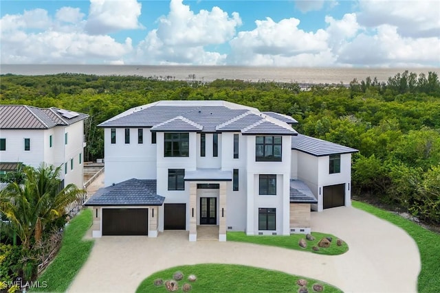 view of front of house with a garage