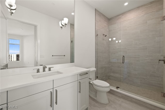 4142 Bay Beach Ln Ph 1102, Fort Myers Beach, FL 33931 - full bathroom featuring a stall shower, toilet, and vanity