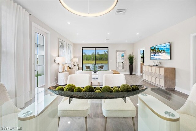 living room featuring hardwood / wood-style floors