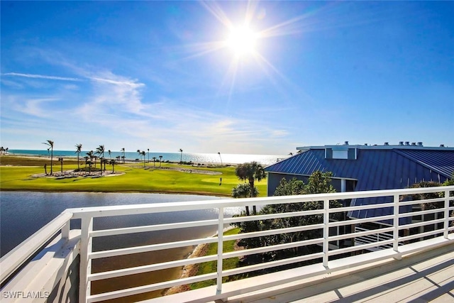 balcony with a water view