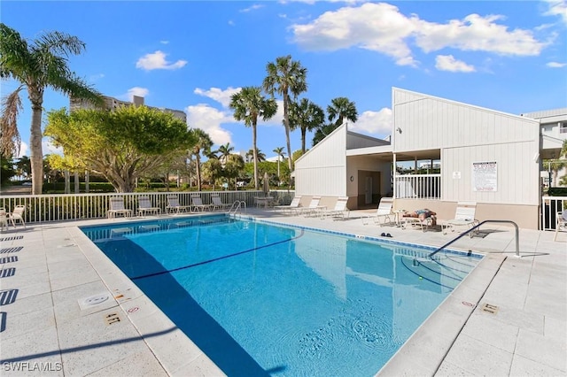 view of pool featuring a patio