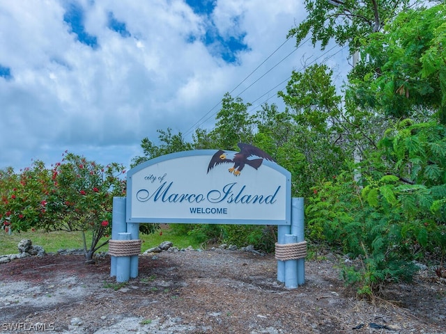 view of community sign