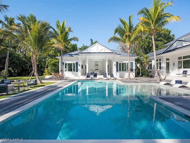 view of pool featuring a patio