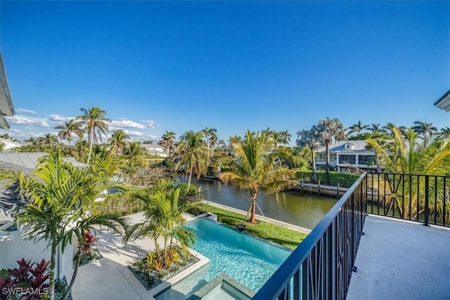 balcony with a water view