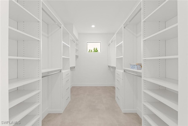 view of walk in closet