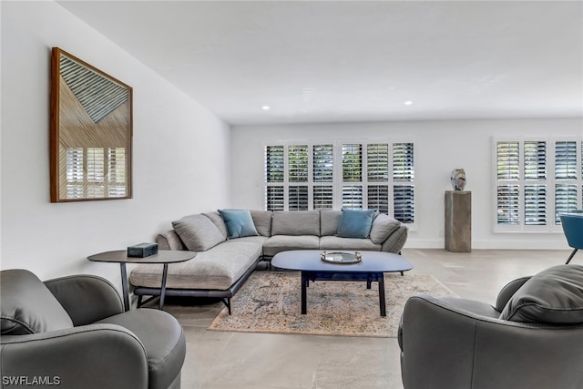 view of tiled living room