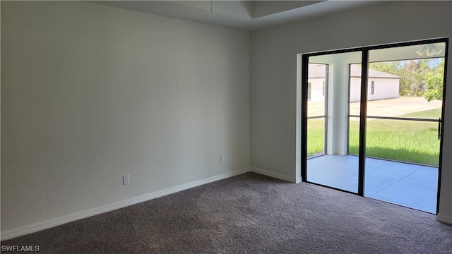 unfurnished room featuring light carpet