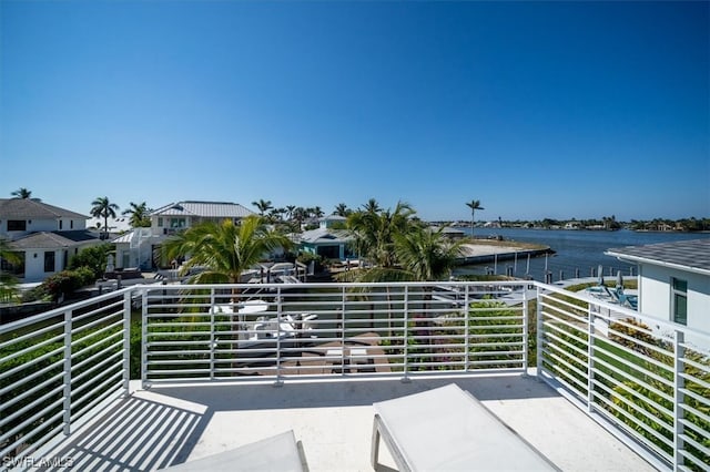 balcony with a water view