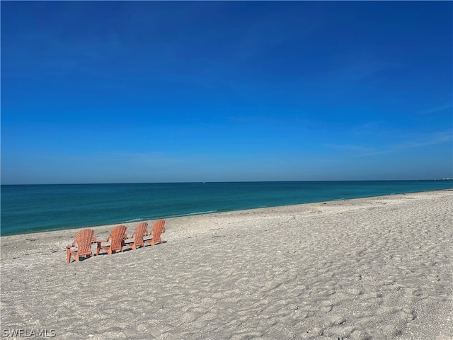 property view of water with a beach view