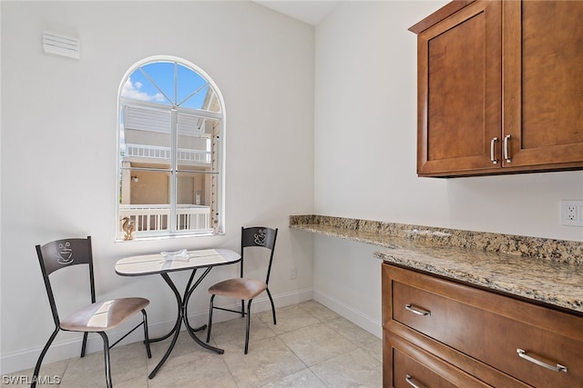 view of tiled dining area