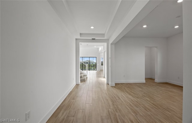 interior space with light hardwood / wood-style floors