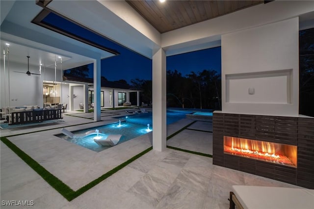 view of pool featuring pool water feature