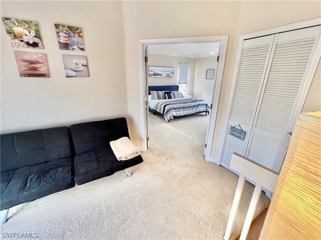 interior space with light colored carpet