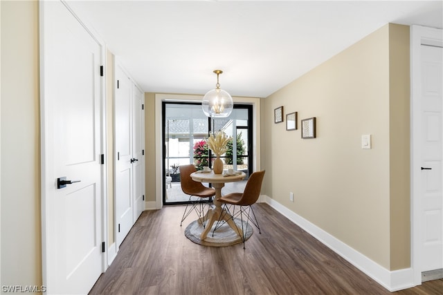 dining room featuring dark wood-type flooring