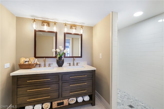 bathroom featuring double sink vanity