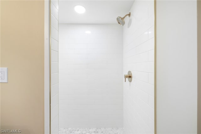 room details with a tile shower