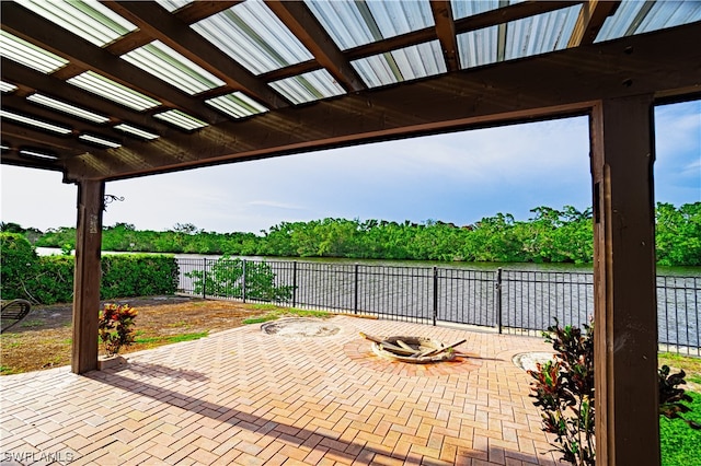 view of patio / terrace featuring a pergola