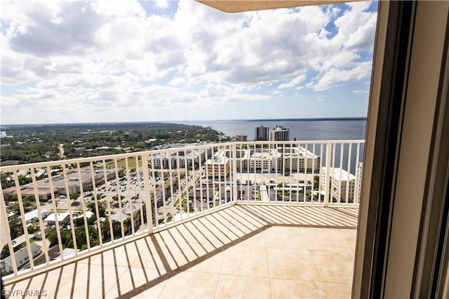 balcony with a water view