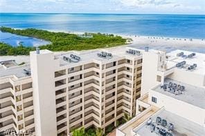 6672 Estero Blvd Unit A907, Fort Myers Beach, FL 33931 - birds eye view of property with a water view and a beach view