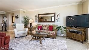 6672 Estero Blvd Unit A907, Fort Myers Beach, FL 33931 - living room featuring ornamental molding
