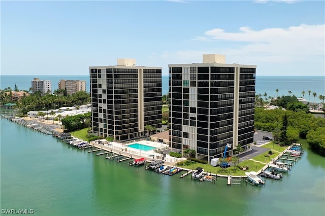 view of property featuring a water view