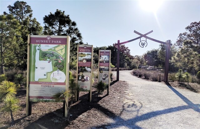 view of community sign