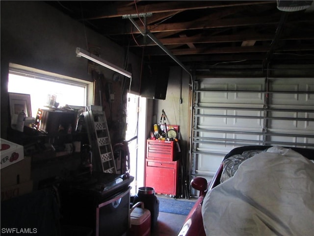 view of garage