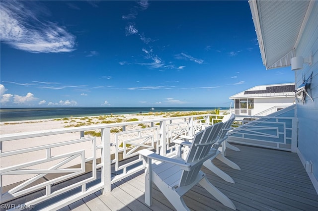 deck with a water view