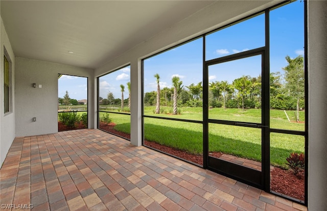 view of unfurnished sunroom