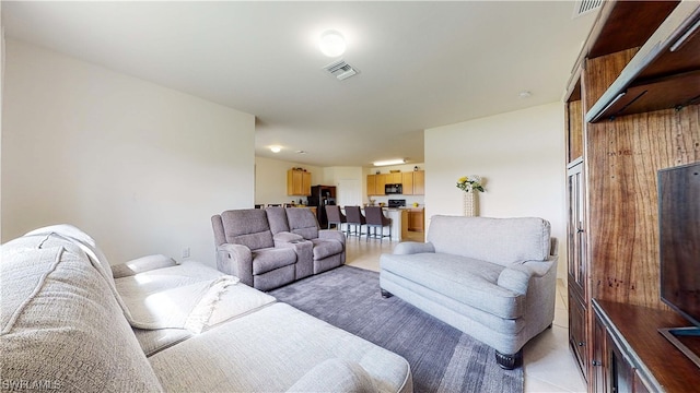 view of tiled living room