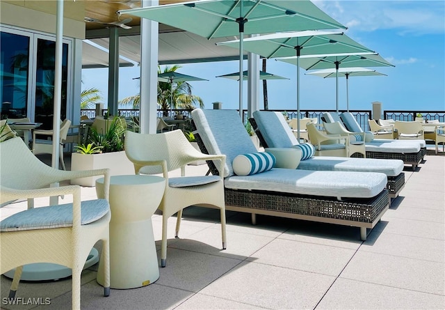 view of patio featuring an outdoor hangout area