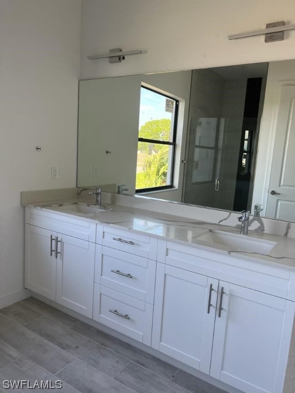 bathroom featuring double sink vanity