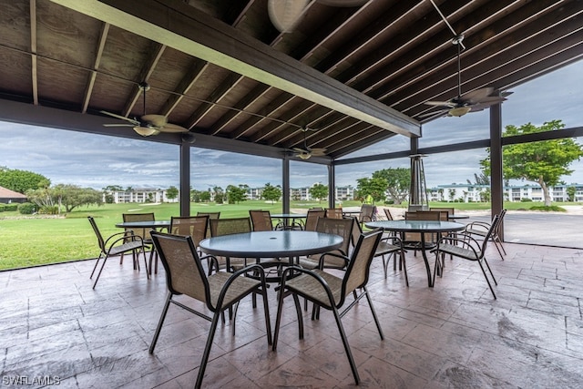 view of patio / terrace with ceiling fan